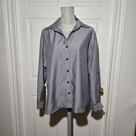 BABATON Aritzia NWT striped Button Down Shirt - Picture 1 of 5